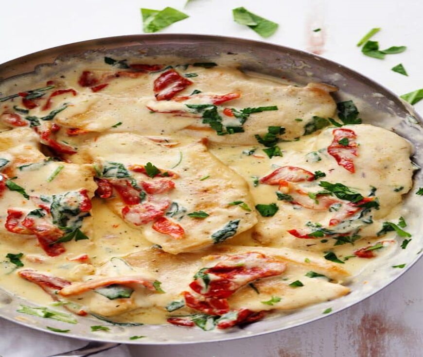 KETO LUNCH IDEAS; CREAMY TUSCAN CHICKEN