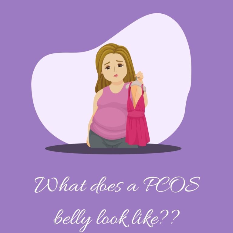 What does a PCOS belly look like