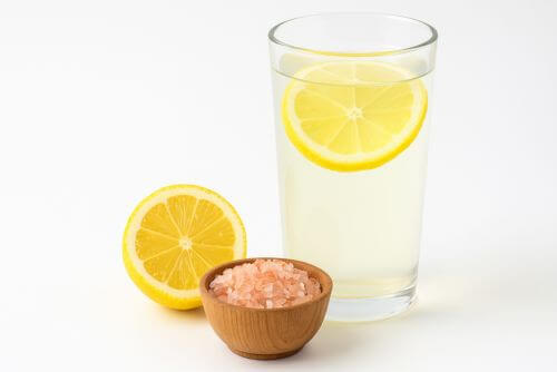 Himalayan salt and lemon water