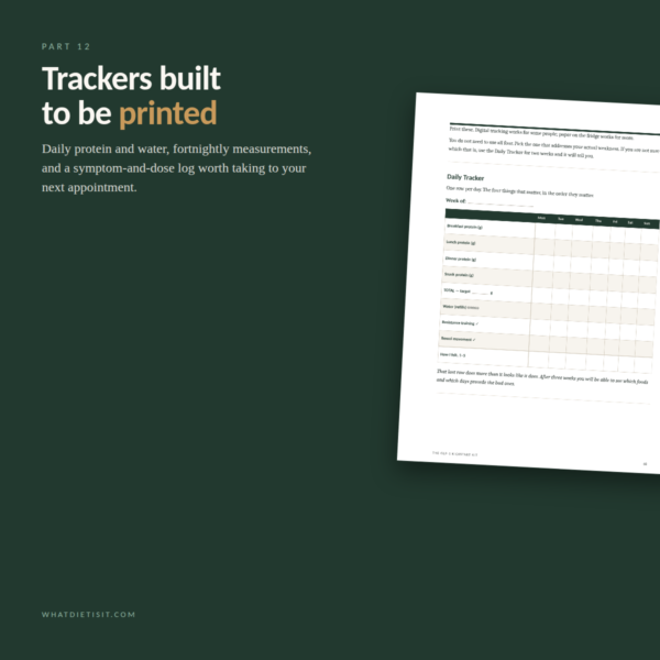 glp1-gallery-6-trackers Printable GLP-1 trackers for daily protein, water, measurements and symptoms