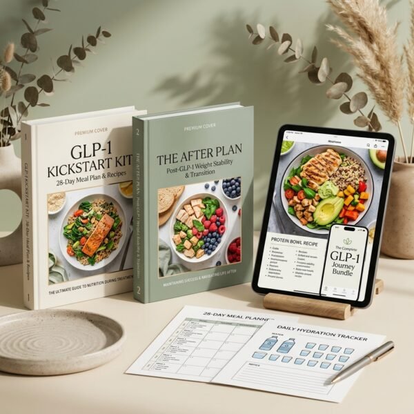 The Complete GLP-1 Journey Bundle: Kickstart Kit and The After Plan 3D Mockup with Meal Planner and App