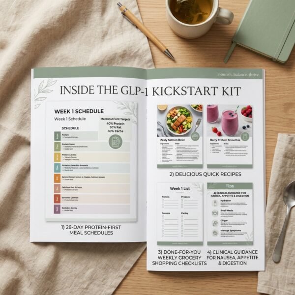 Inside The GLP-1 Kickstart Kit: 28-day protein-first meal schedule, recipes, grocery lists, and clinical symptom guidance